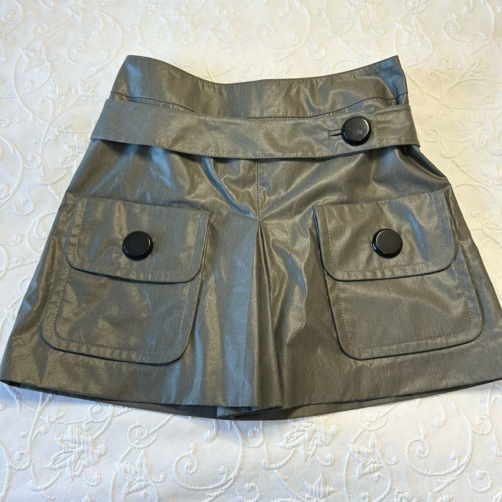 Robert Rodriguez Mini Skirt‎ Pockets A-Line Button Detail Gray Size 2